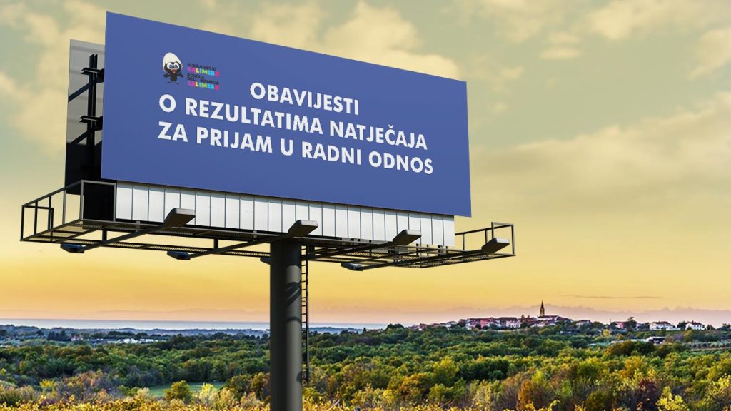 Obavijesti o rezultatima natječaja za prijam u radni odnos