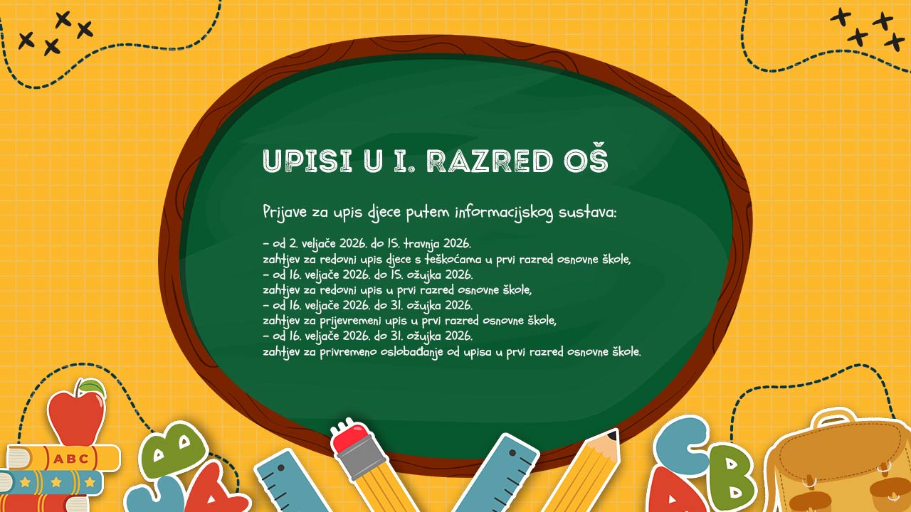 UPISI U I. RAZRED OŠ - LE ISCRIZIONI PER LA I. CLASSE 2026/2027